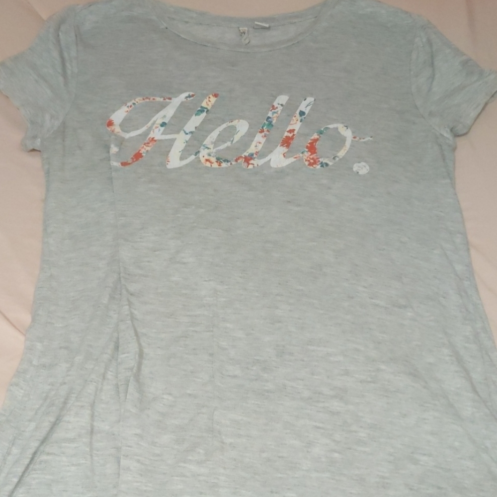 Cato Fashions, 'Hello' t-shirt, grey, size small